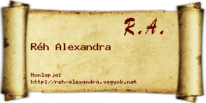 Réh Alexandra névjegykártya